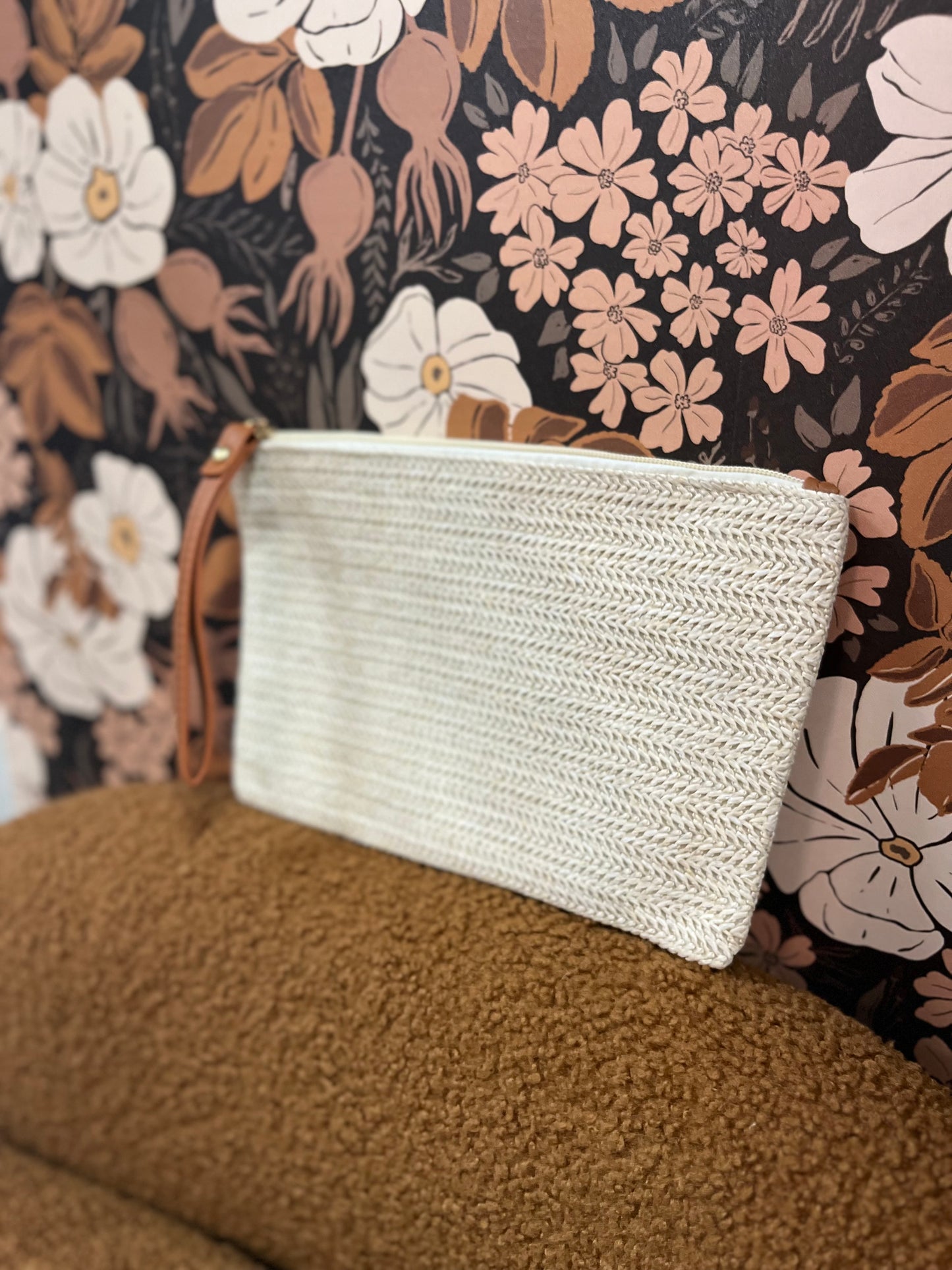 Woven Clutch Bag - Straw