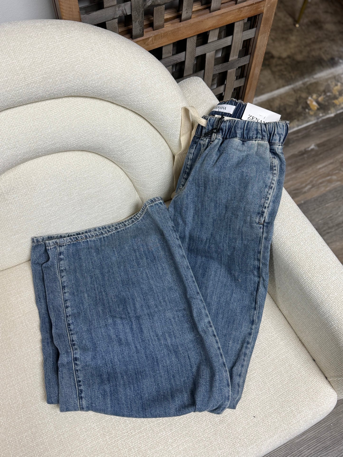 Drawstring Denim Jeans