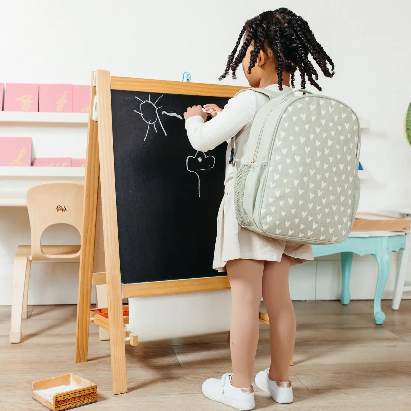 Toddler Backpack - Little Heart Sage