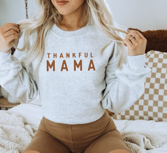 Thankful Mama Pullover: Ash Gray