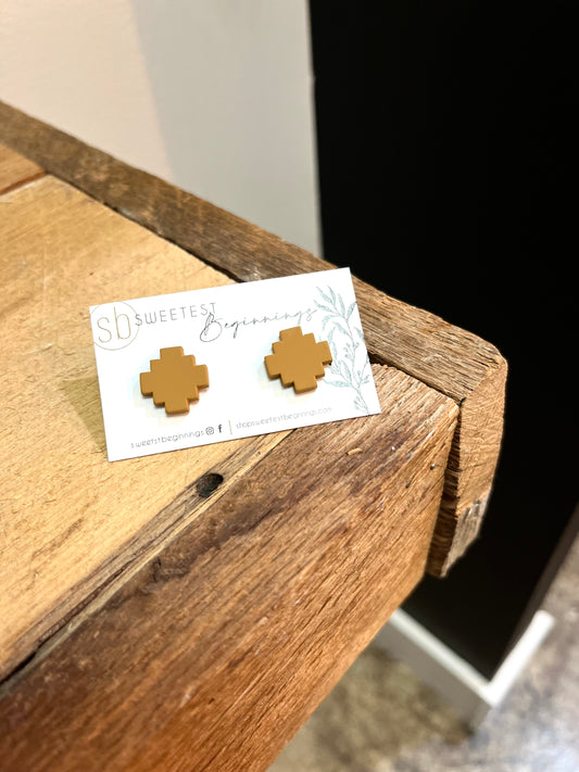 Earrings - Tan Geo