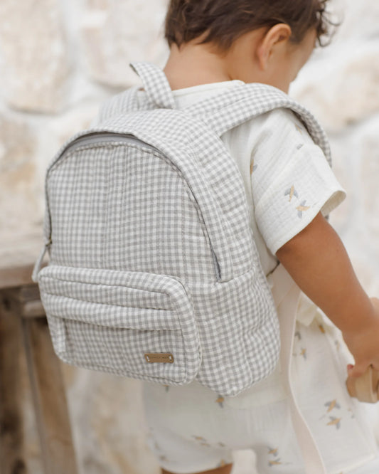 Mini Backpack - Sage Gingham