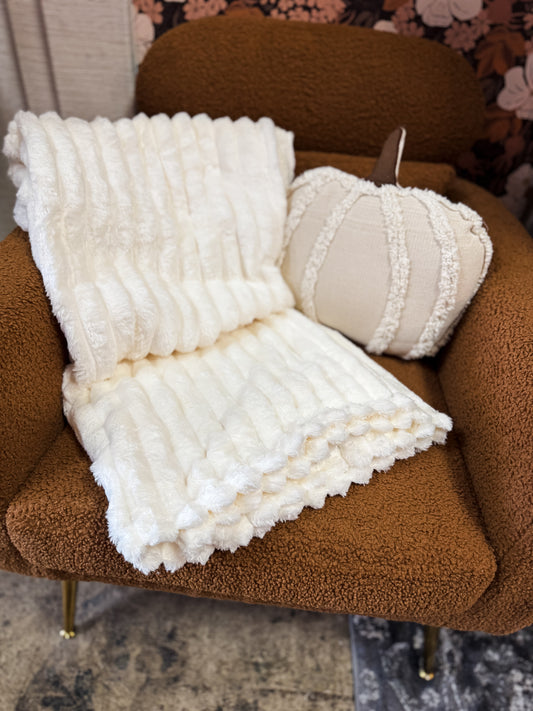Fleece Throw Blanket - White