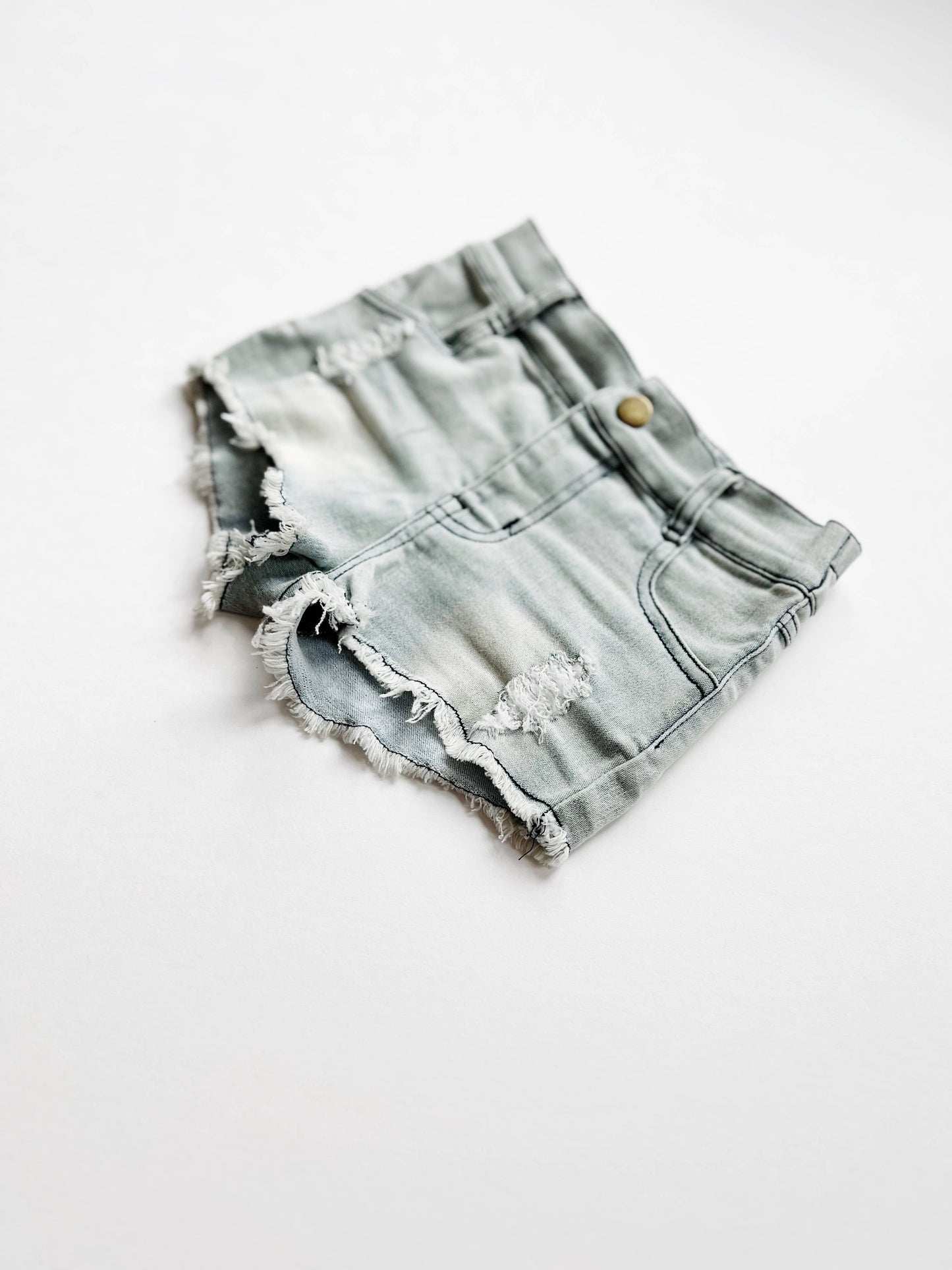 Girls Denim Shorts - Slate Gray