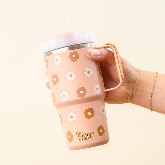 Tumbler 20 oz. - Darling Daisy Tan