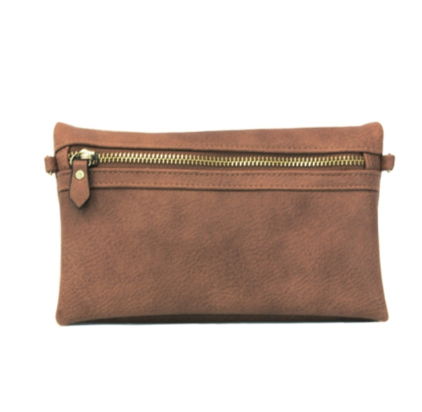 New Kate Wristlet|Clutch - Saddle