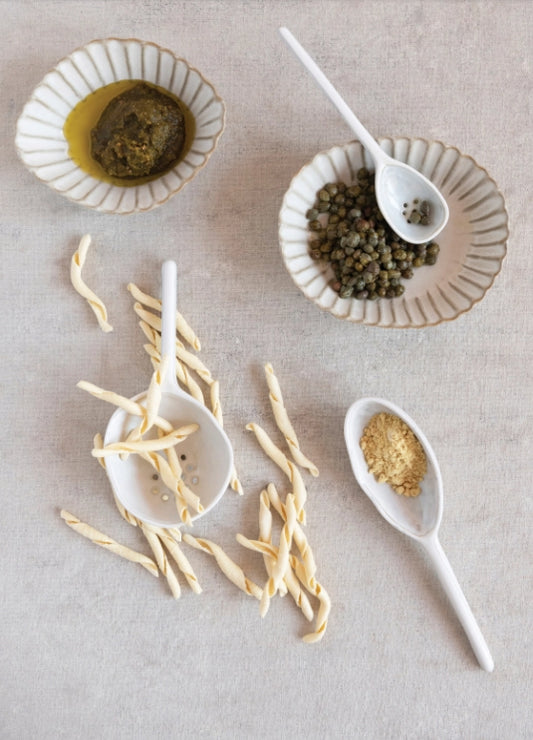 Stoneware Strainer Spoon - Reactive Glaze