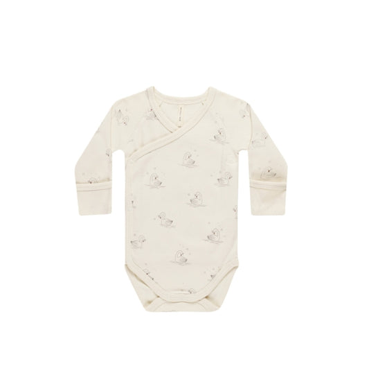 Side Snap Onesie - Swans