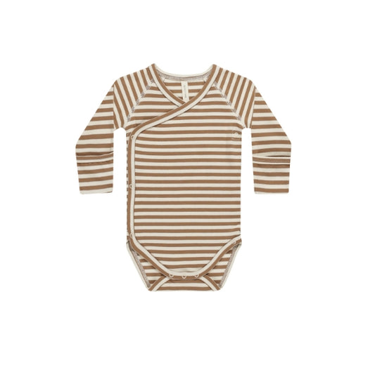 Side Snap Onesie - Cinnamon Stripe