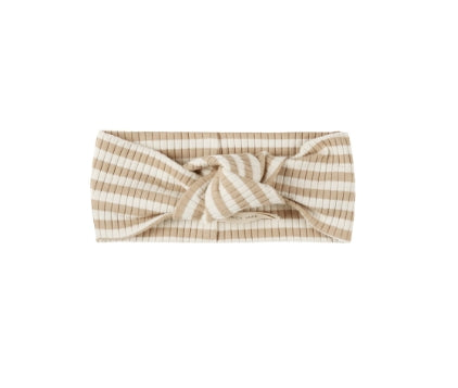 Knotted Headband - Latte Stripe