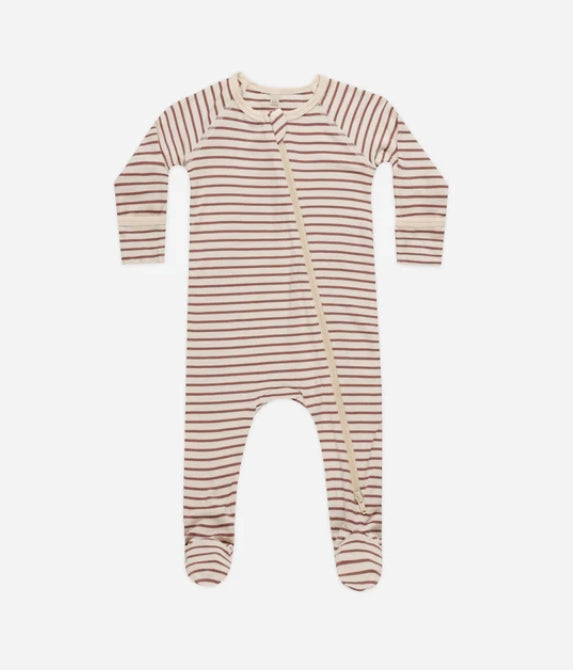 Bamboo Zip Footie - Candy Stripe