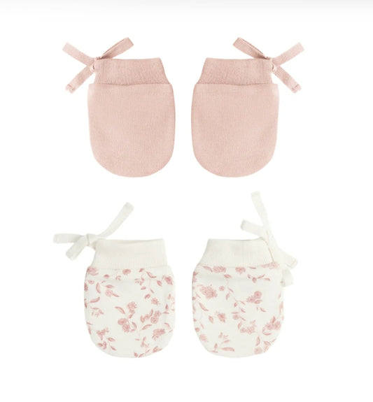 No Scratch Mittens Set - Rose/French Garden