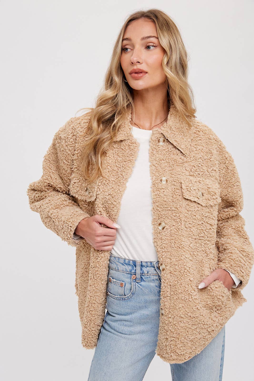 Faux Fur Jacket - Latte