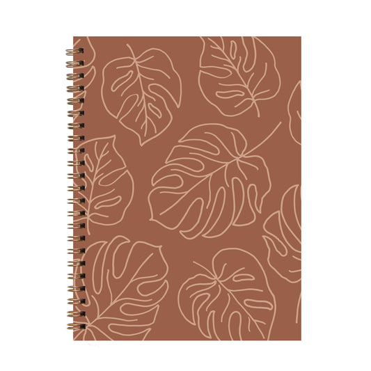 Journal Notebook - Leafy Brick Spiral Softcover