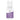 a white bottle with purple label