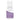 a white bottle with purple label