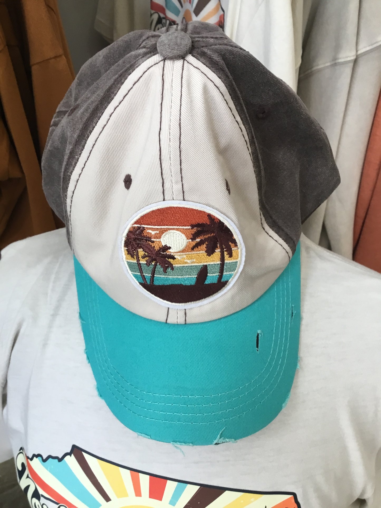 Sunset Hat - Aqua Stressed Denim