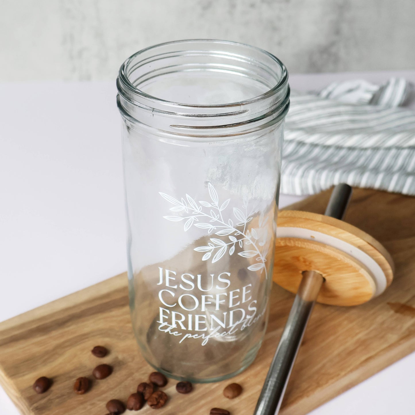 Glass Tumbler - Jesus, Coffee and Friends