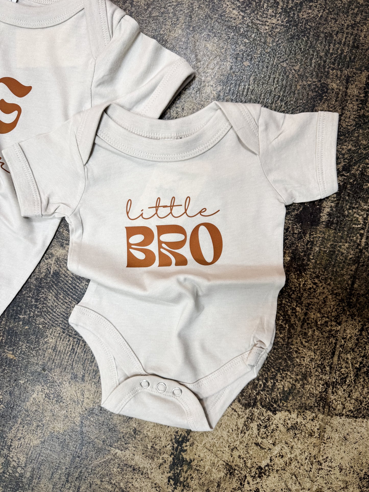 Little Bro Onesie - Heather Dust