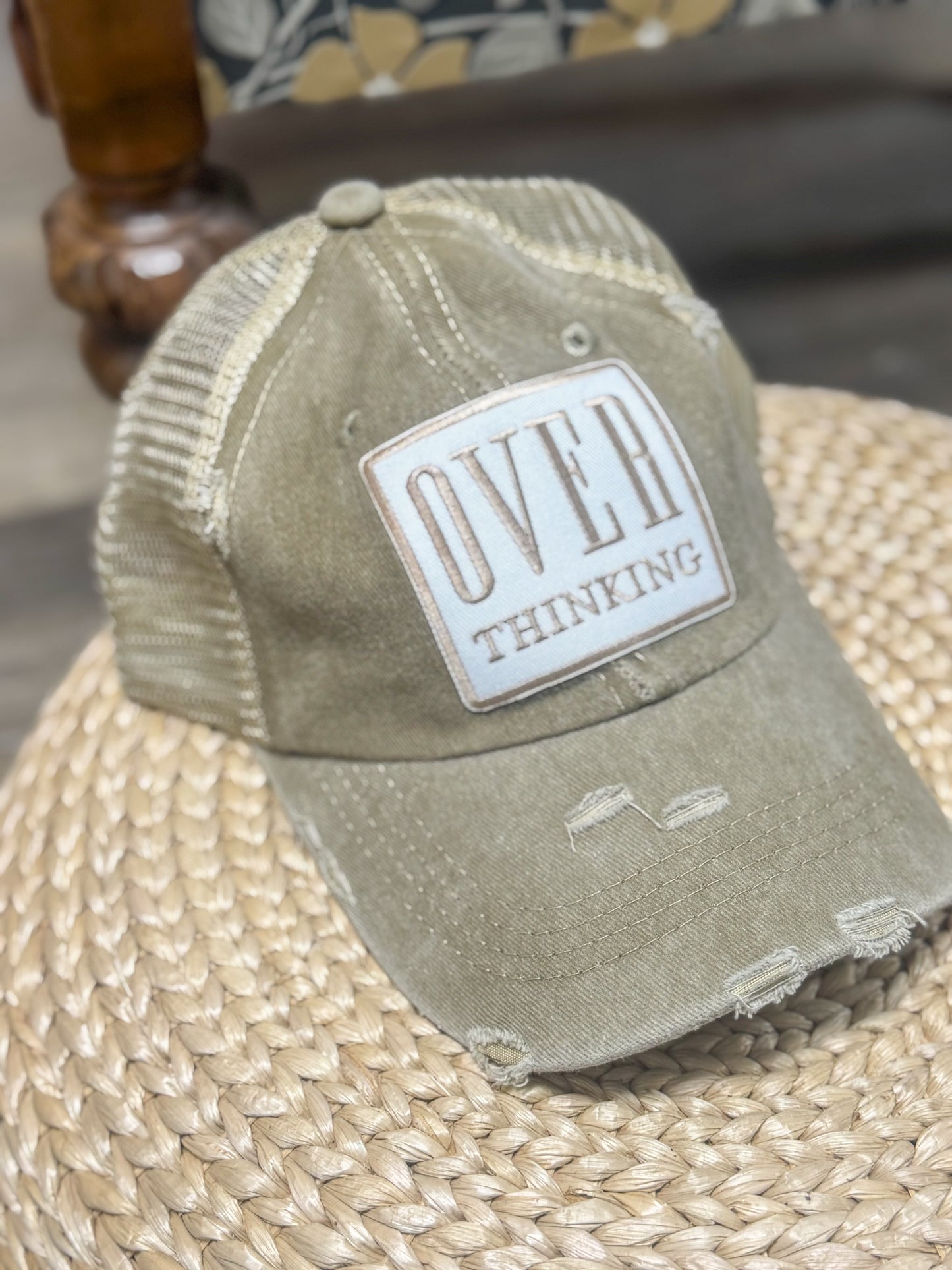 Overthinking Distressed Trucker Hat