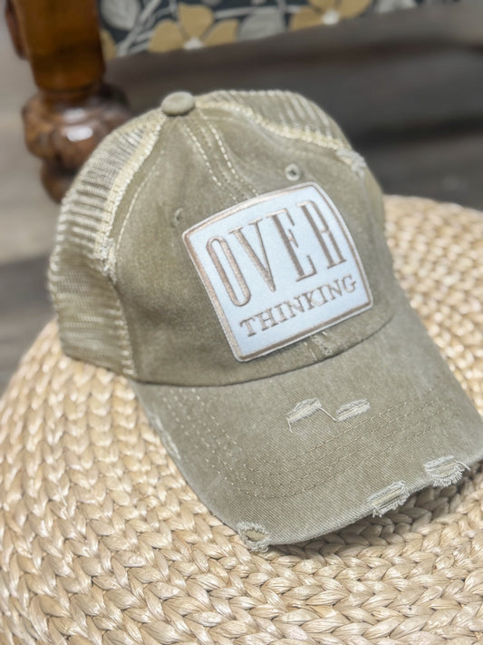 Overthinking Distressed Trucker Hat