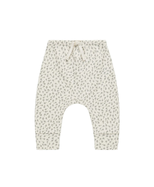 Drawstring Pant - Scatter Ivory florals