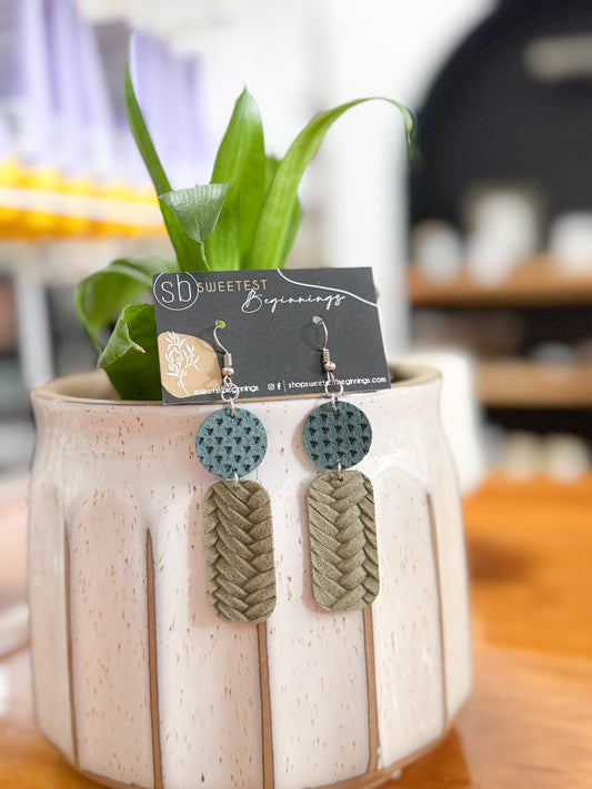 Braided Leather Drop Earrings