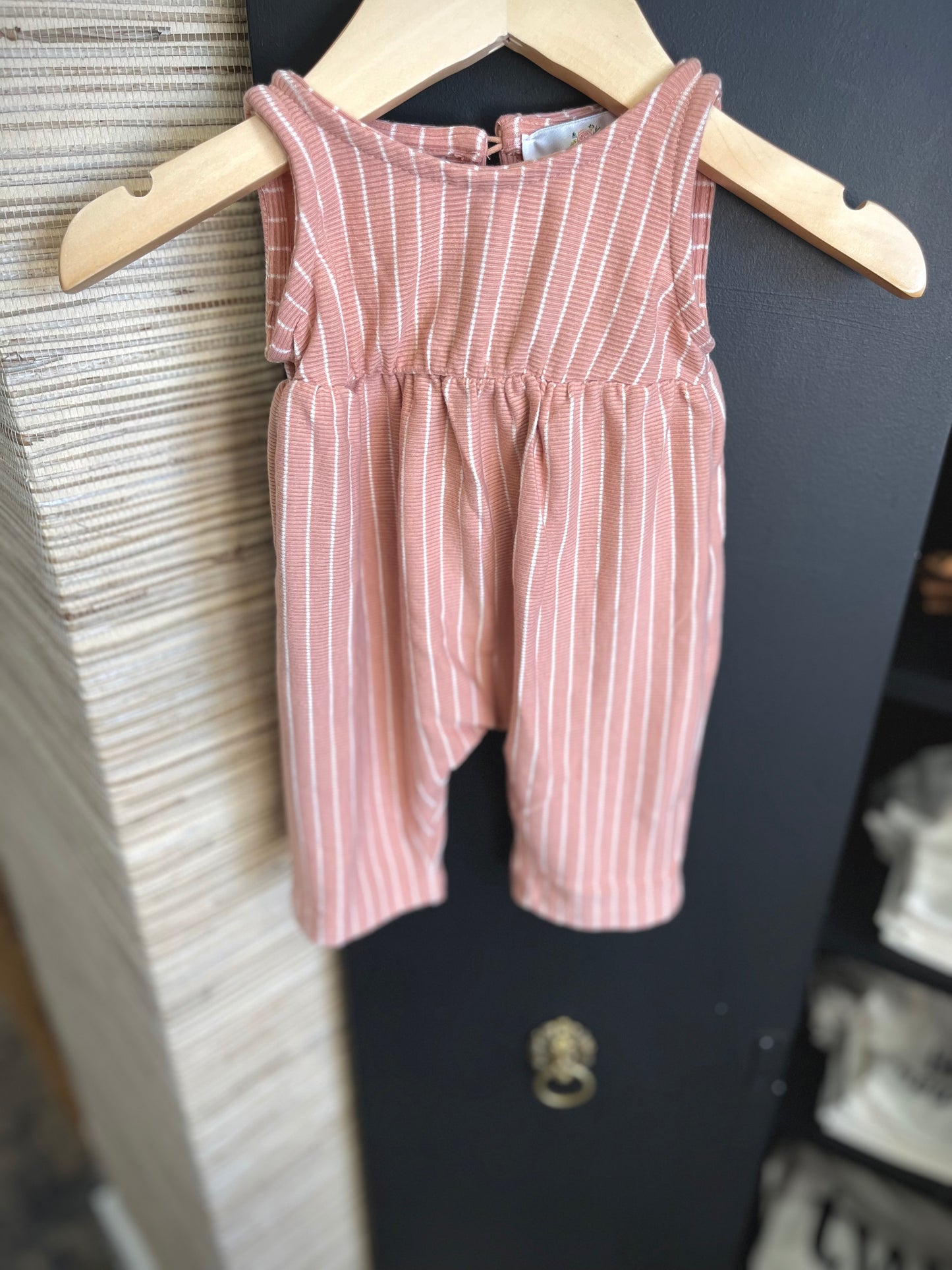 Cora Bubble Jumpsuit - Dusty Mauve Stripe