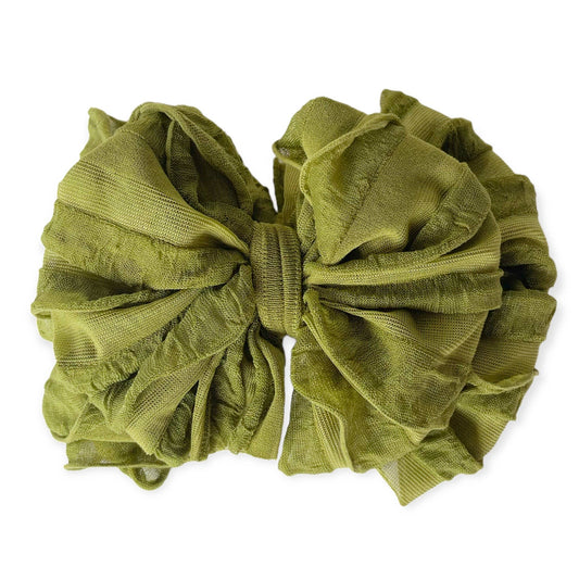 Ruffled Headband - Olive