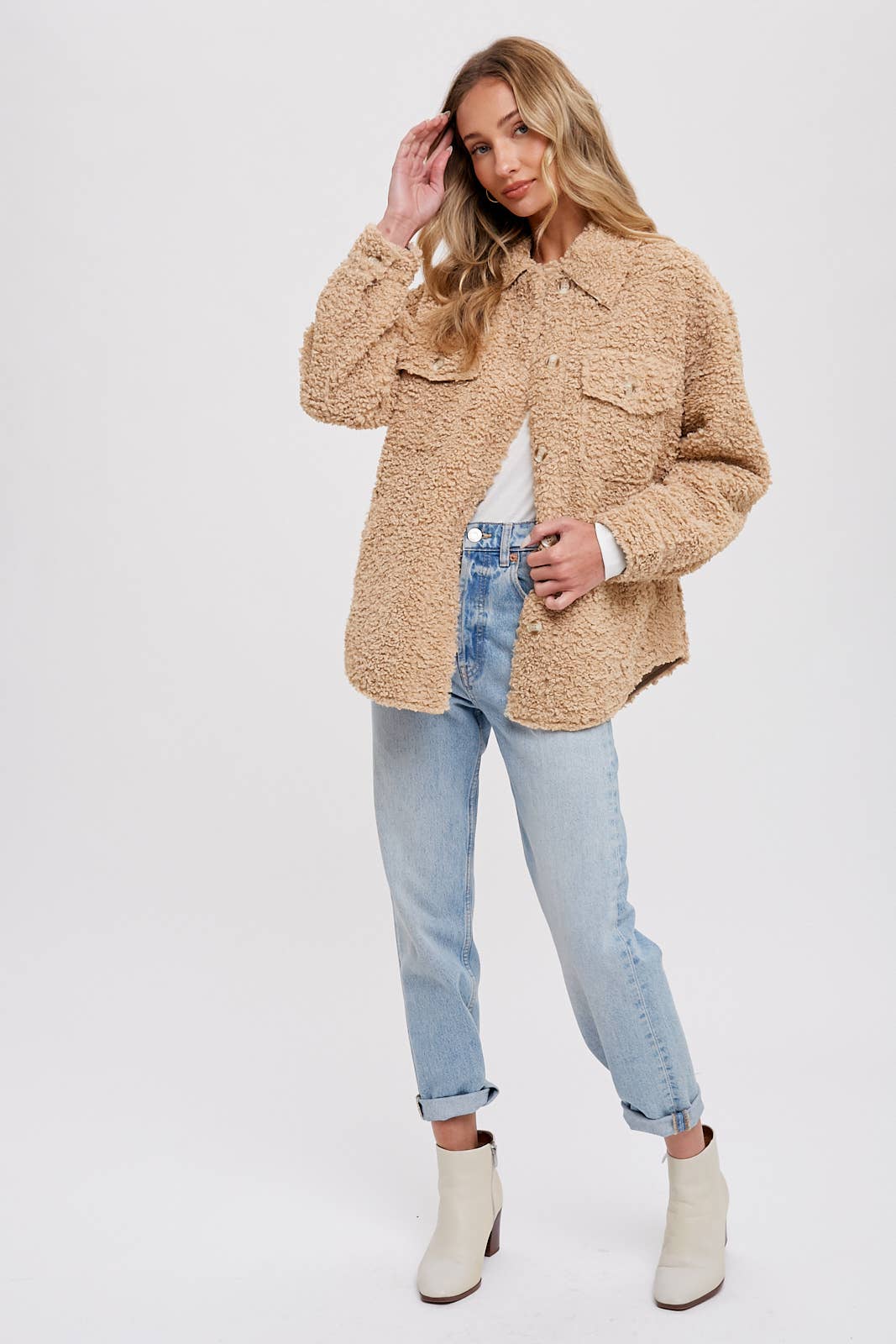 Faux Fur Jacket - Latte