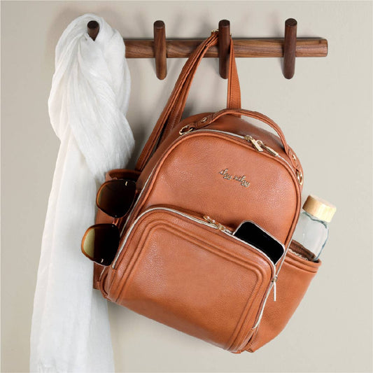 Itzy Mini Plus Backpack Diaper Bag - Cognac