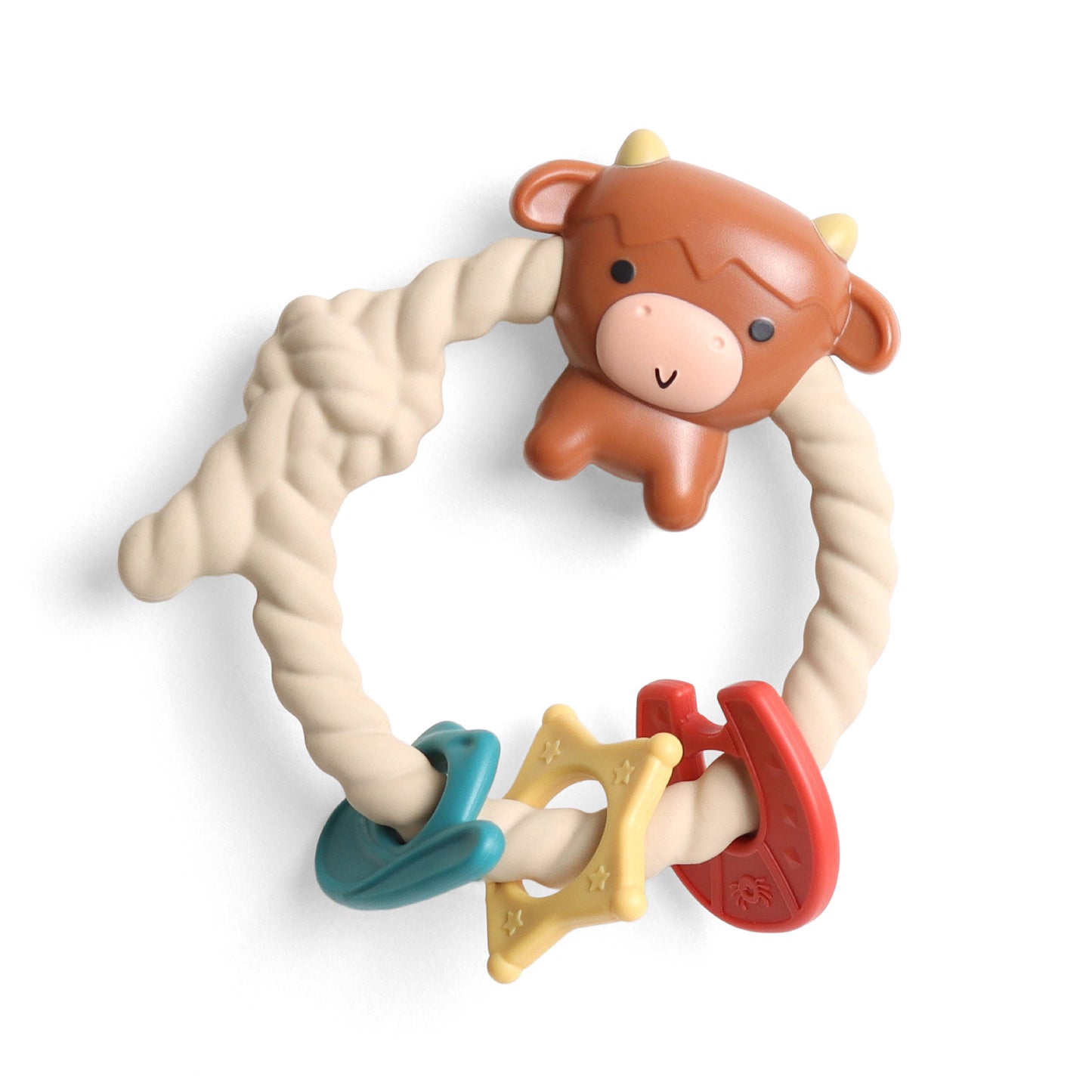 Ritzy Rattle™ Silicone Teether Rattle - Highland Cow