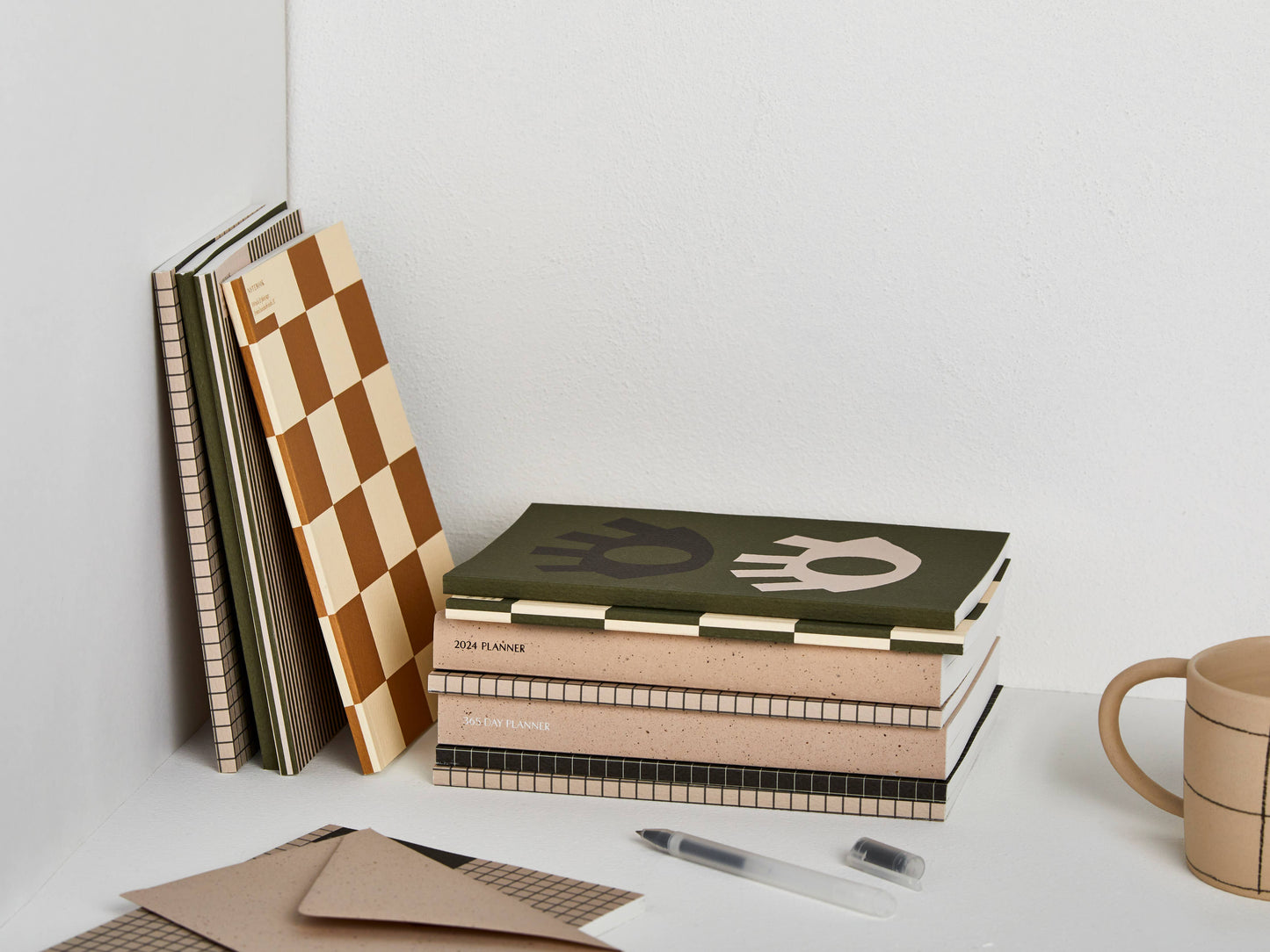 Notebook - Ochre Checkerboard