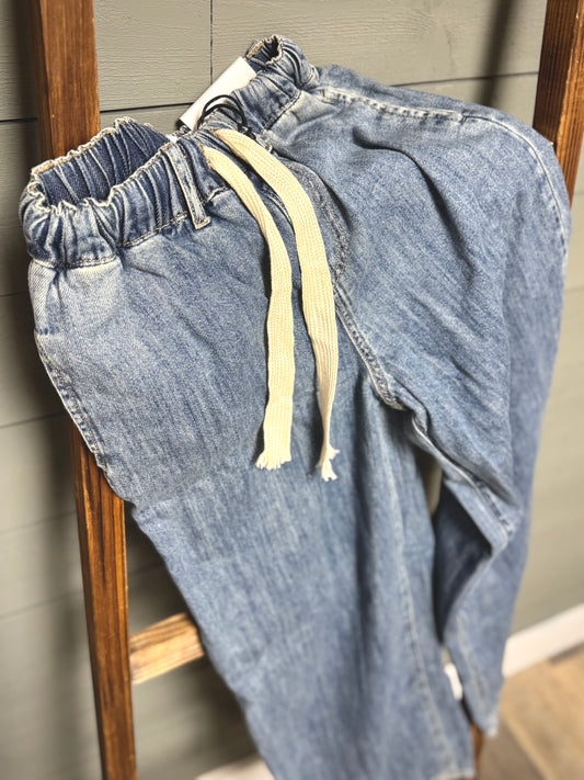 Drawstring Denim Jeans
