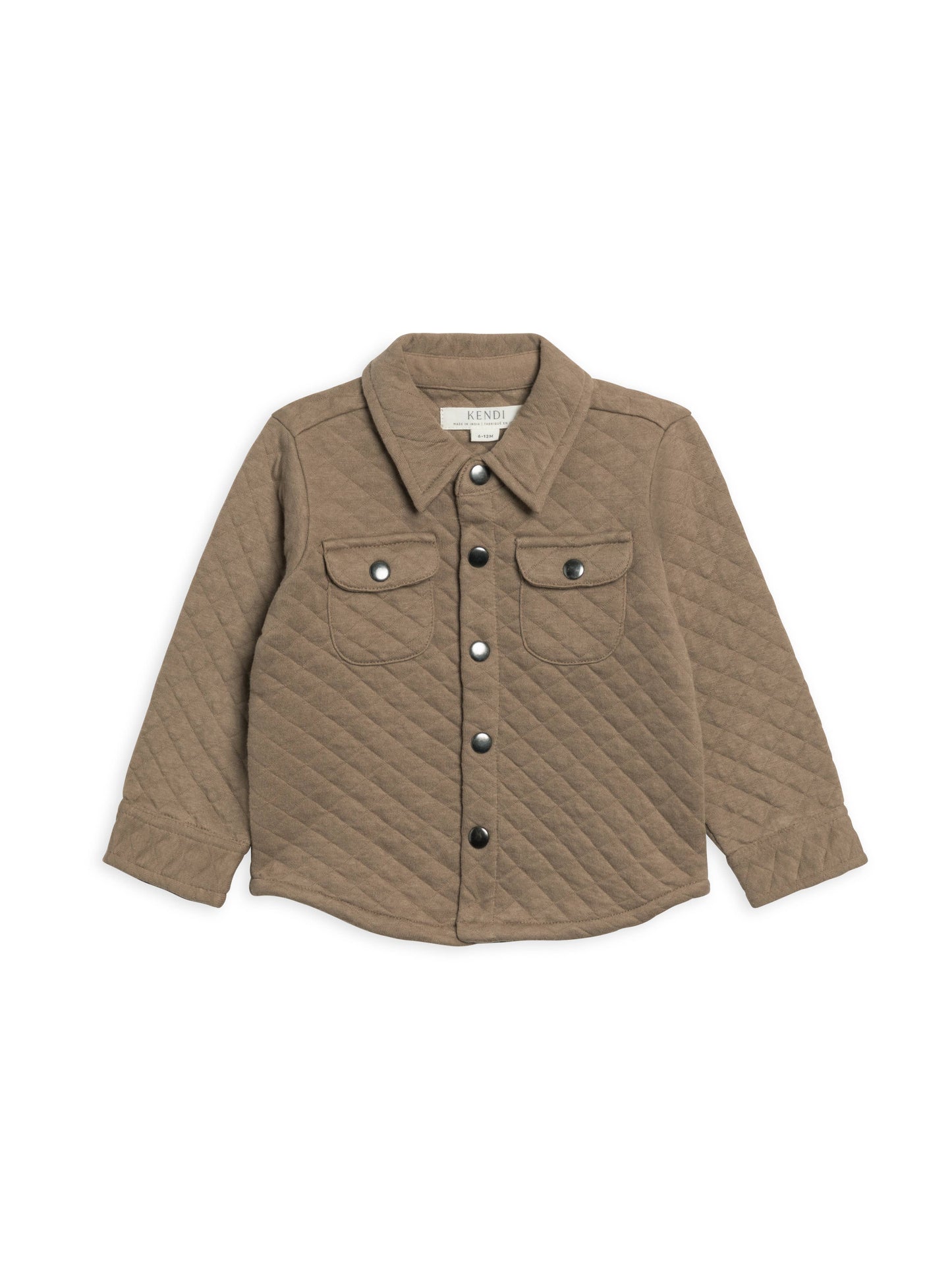 Liam Quilted Jacquard Collared Shirt - Taupe