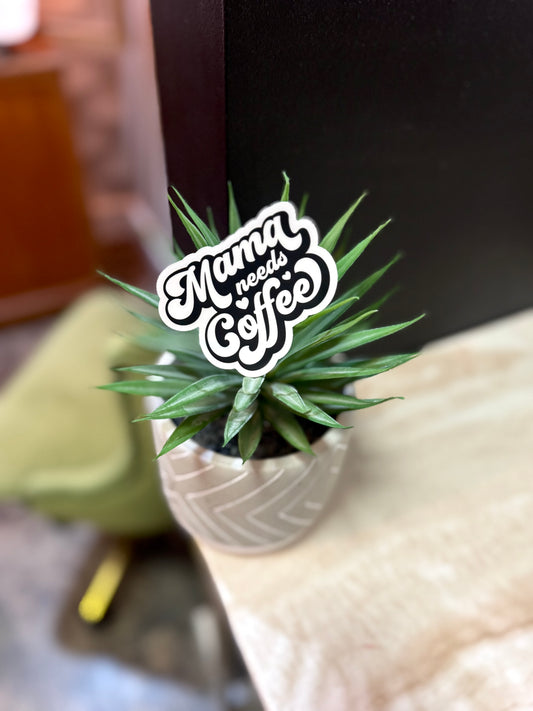 Mama Needs Coffee - Clear Sticker