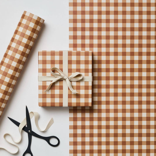 Wrapping Paper - Cinnamon Gingham