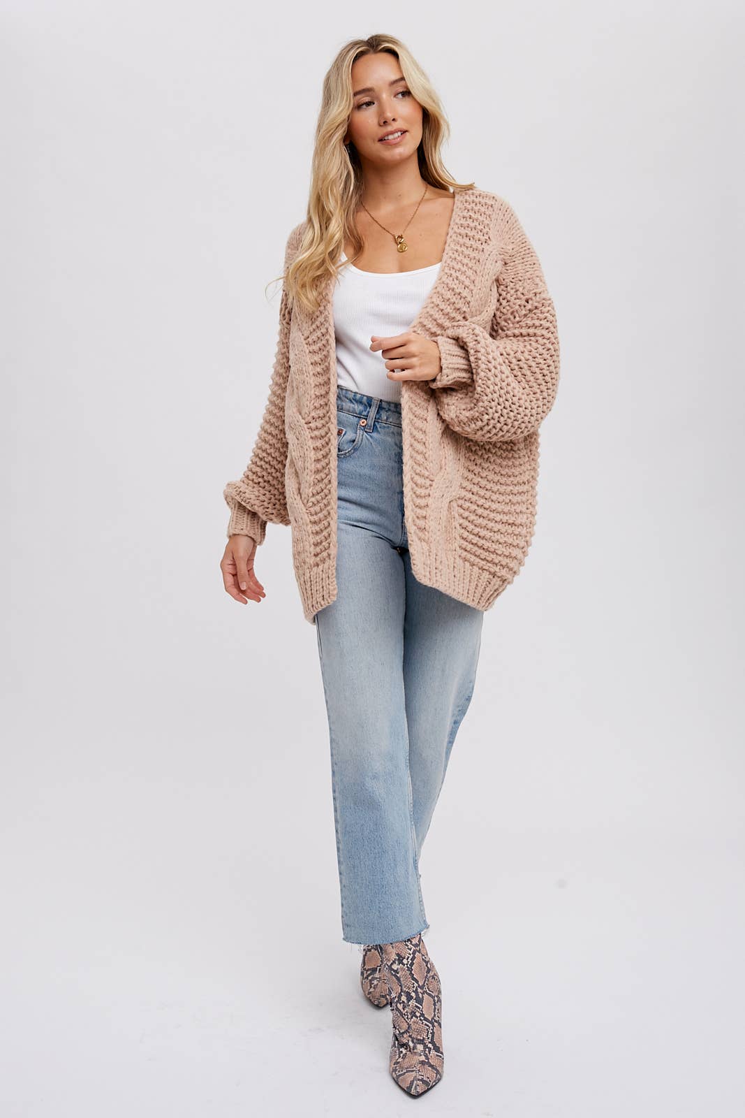 Chunky Cardigan - Latte