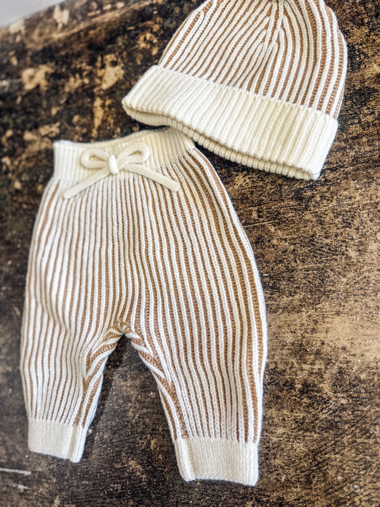 Chunky Knit Pant - Gold