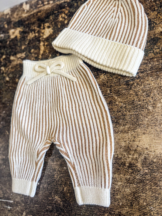 Chunky Knit Pant - Gold
