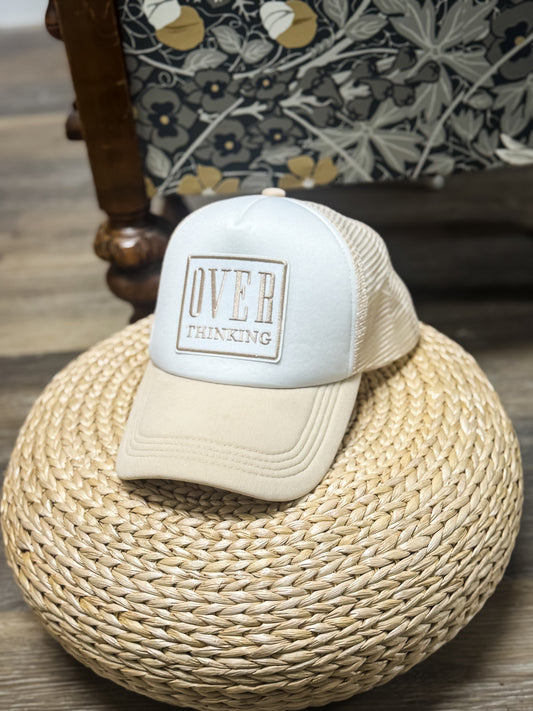 Overthinking Foam Trucker Hat – Beige