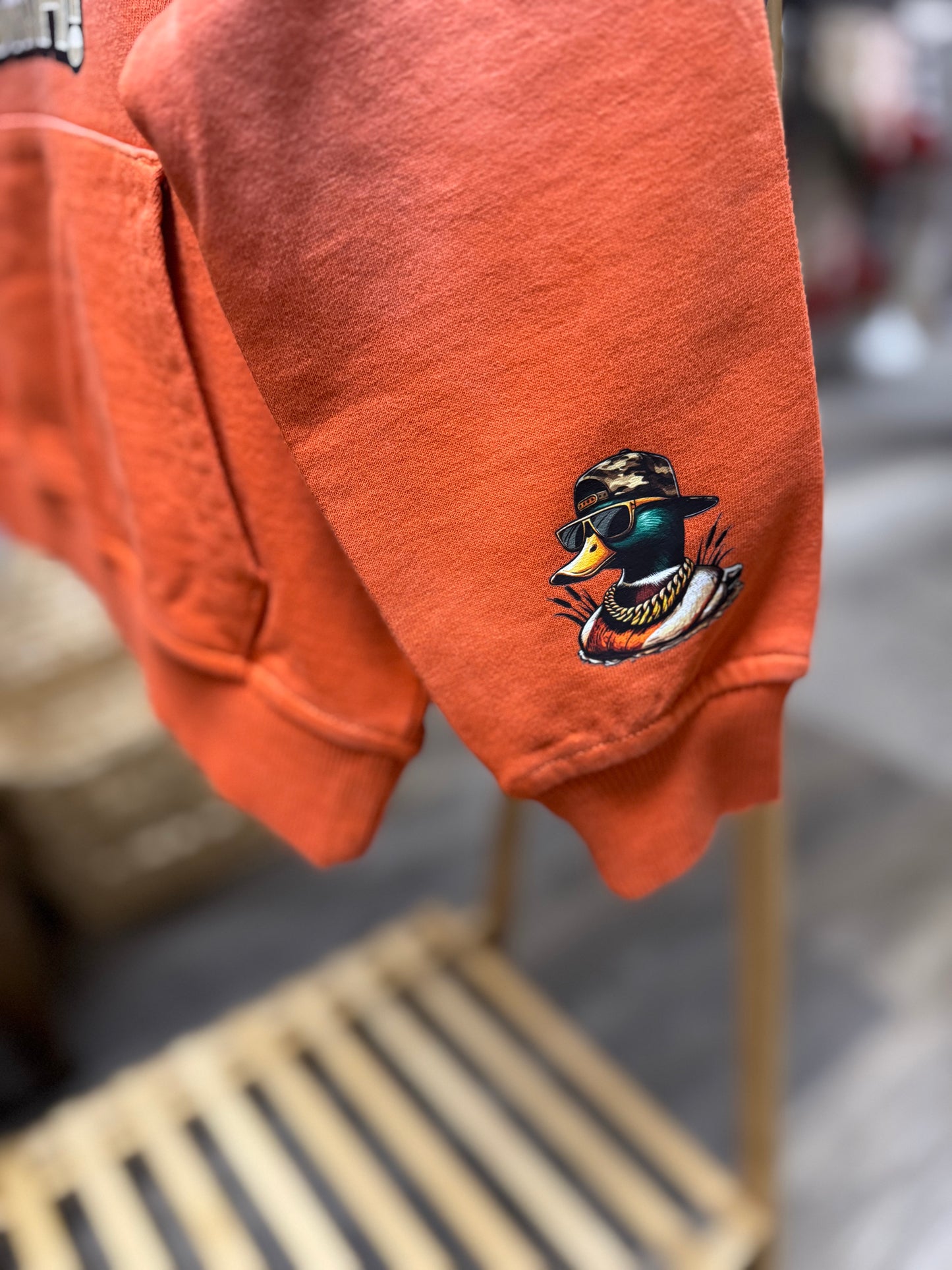 Orange Faded Hoodie - Duck Bruh