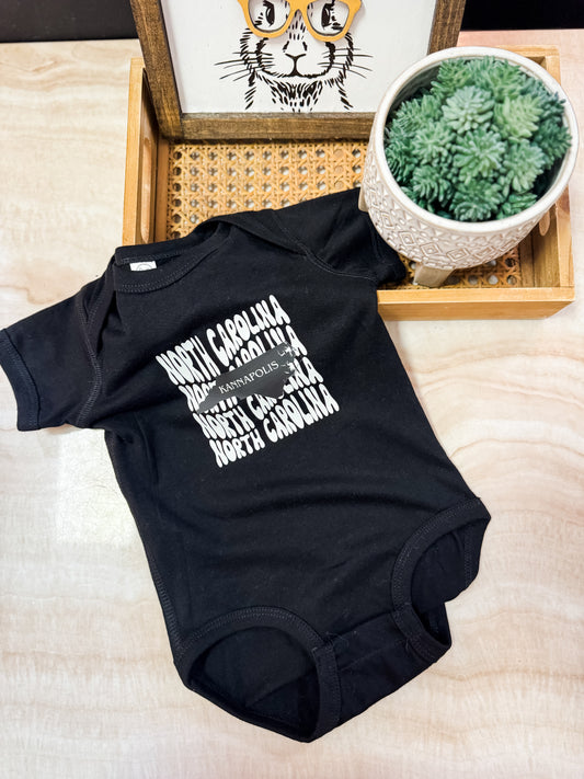 Kannapolis NC Wave Onesie - Black