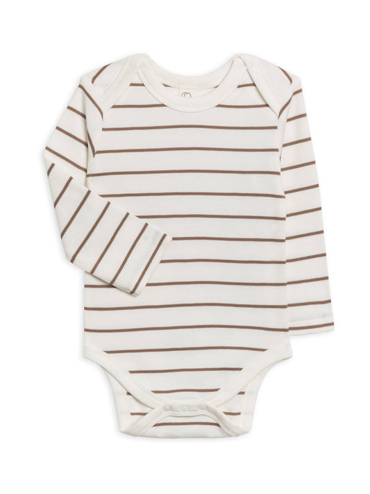 Organic Baby River Onesie - Kade Stripe / Taupe