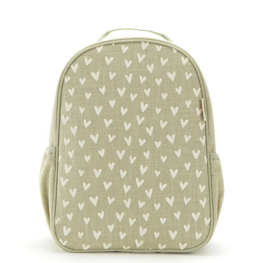 Grade School Backpack - Little Hearts Sage