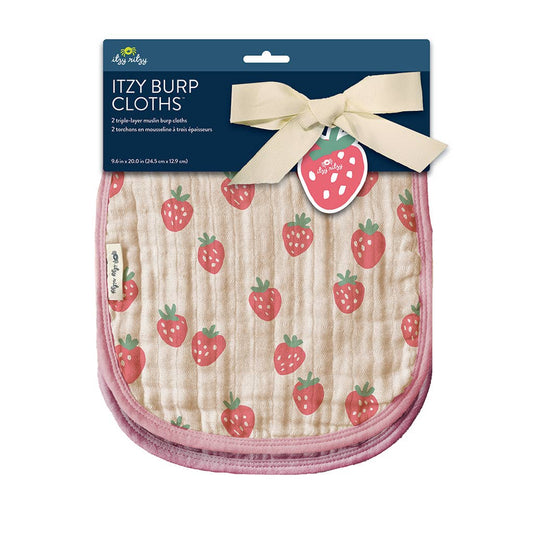 Itzy Burp Cloths - Strawberries + Cream