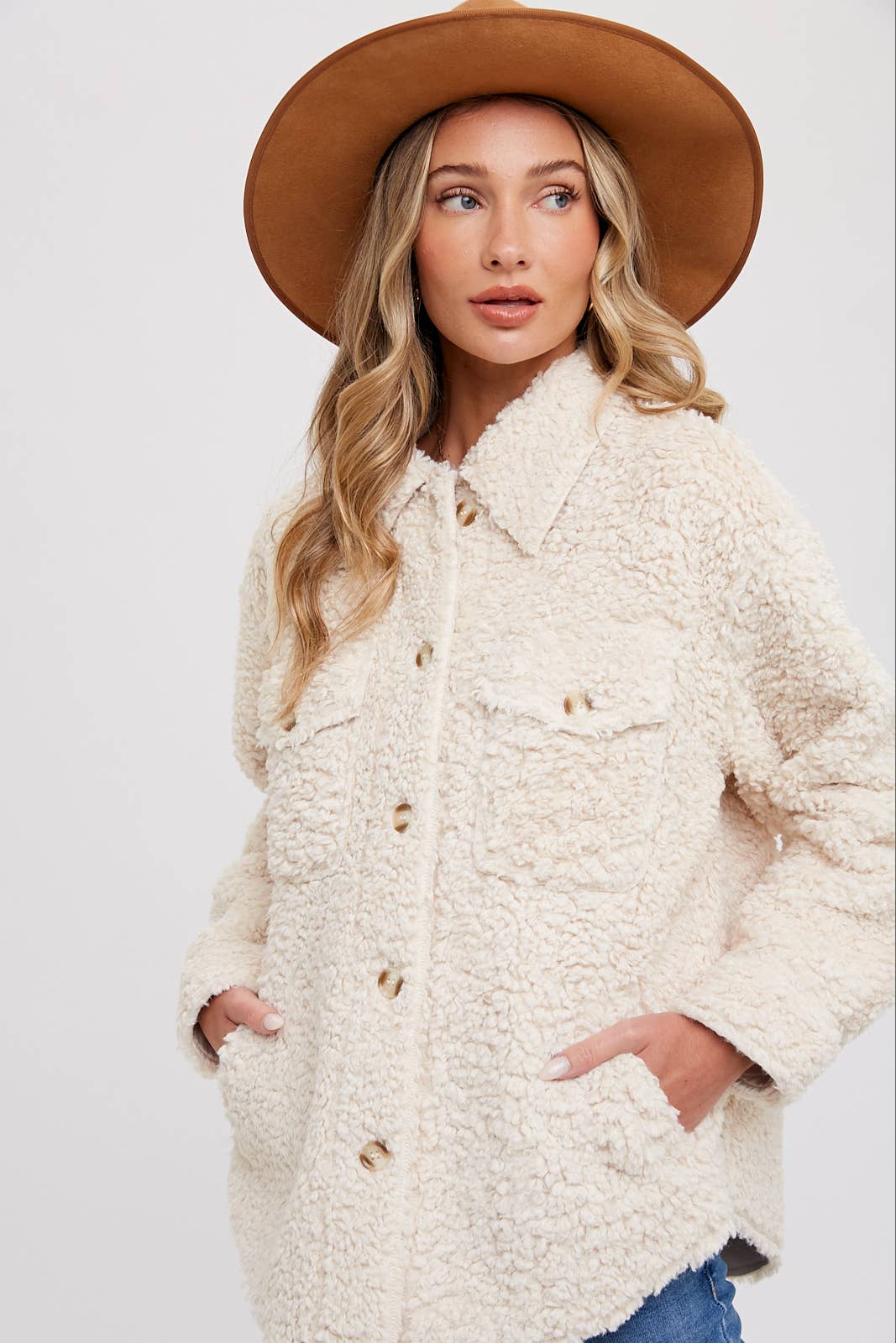 Faux Fur Jacket - Ecru