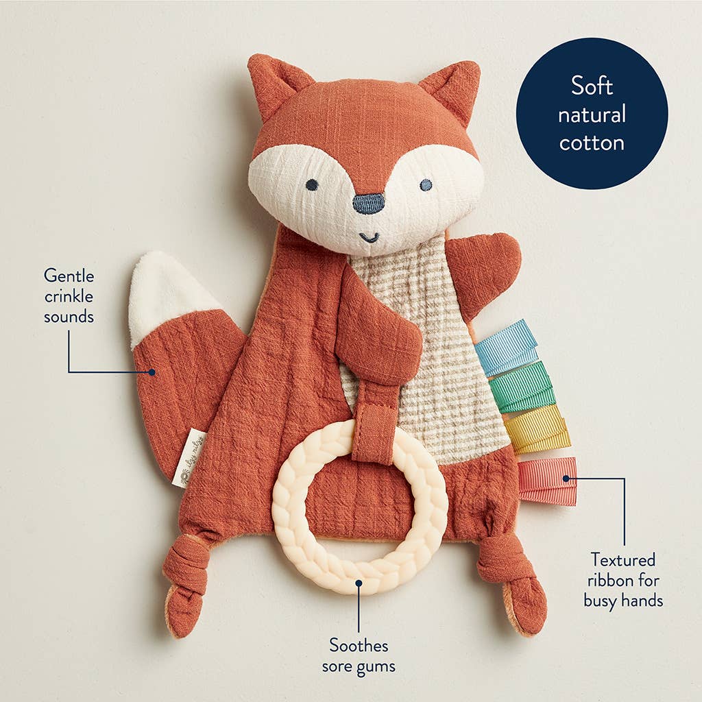 Bitzy Crinkle Sensory Toy with Teether - Fox