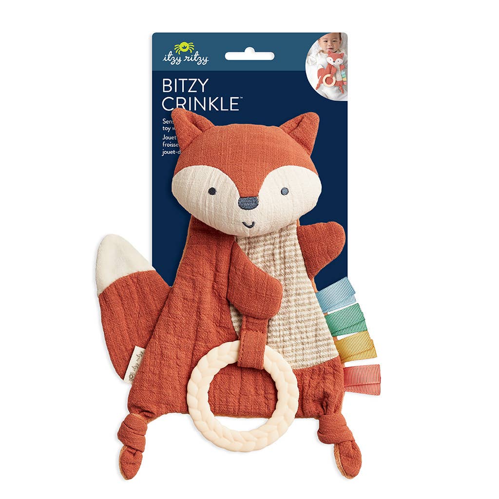 Bitzy Crinkle Sensory Toy with Teether - Fox