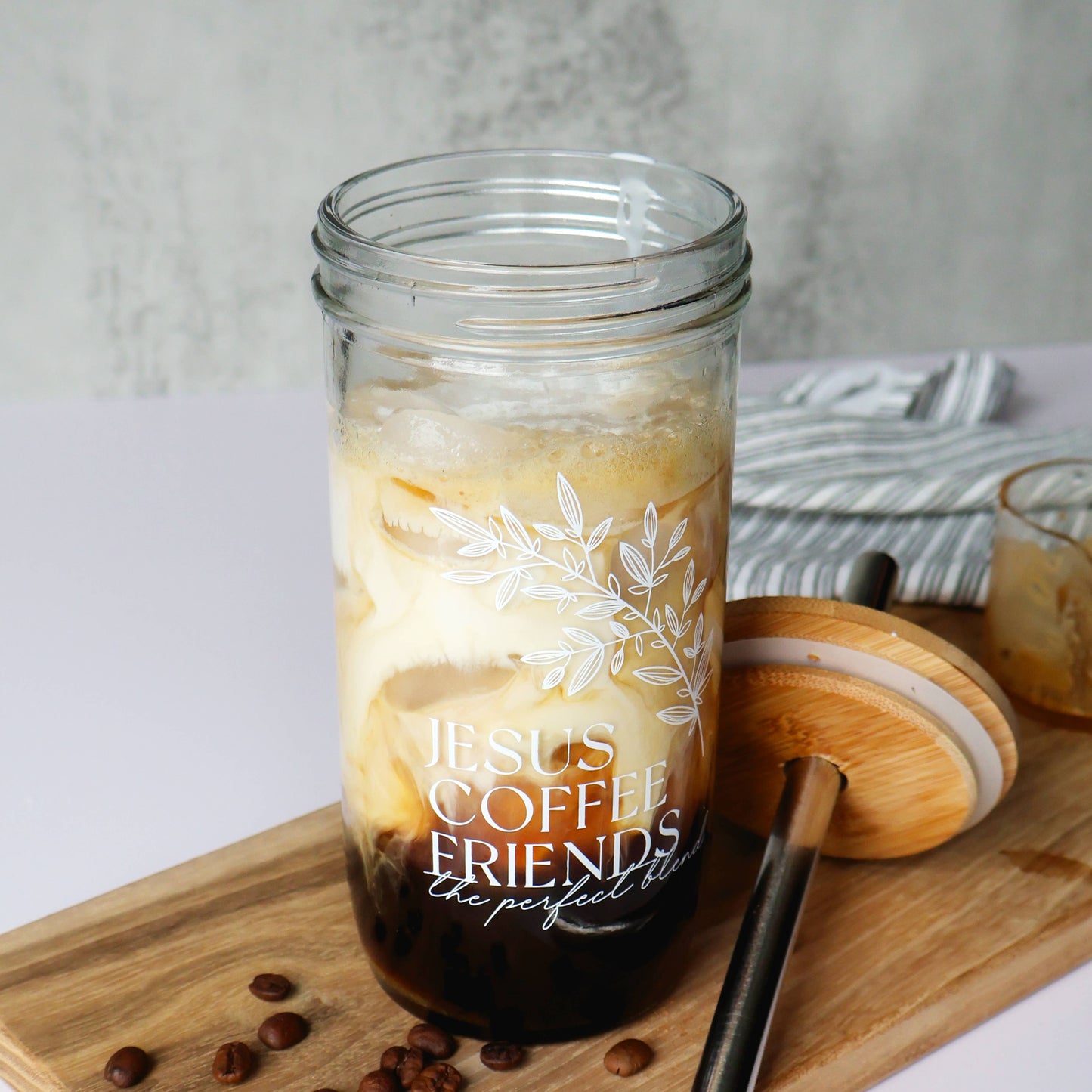 Glass Tumbler - Jesus, Coffee and Friends